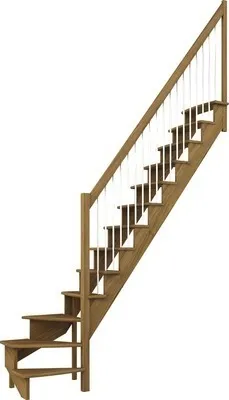 Produktbild von Pertura Wangentreppe Filia Eiche Ohne Setzstufen Seitenwange eiche 1/4-gewendelt unten rechts 75 cm 12 Stufen / 13 Steig