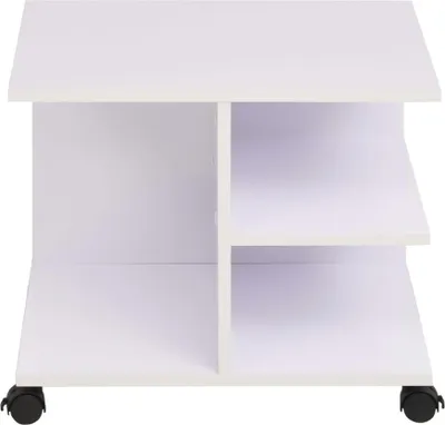 Produktbild von vidaXL Beistelltisch mit Rollen 50×35×42 cm Weiß