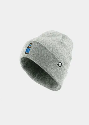 Bavarian Caps Beanie Strickmütze mit Stickerei Bierflasche in grau