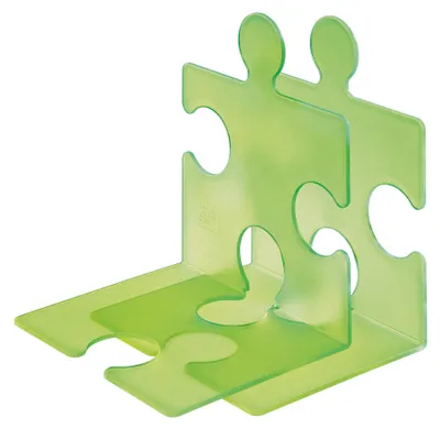 Productafbeelding van HAN Boekensteun PUZZLE, set van 2, groen-transparant