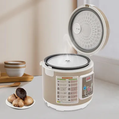 Immagine prodotto di Apparecchio per la fermentazione dell'aglio nero - Vasca di fermentazione elettrica rotonda - 5 l - 90 W - 220–240 V - Completamente automatico - Controllo intelligente - Nero