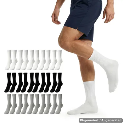 Produktbild von Herren Socken 15 Paar - Tennissocken & Sportsocken, KI-generiertes Bild