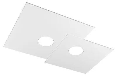 Zdjęcie produktu dla Lampa sufitowa kwadratowa Toplight 2-punktowa Plate z gniazdem GX53, biała struktura, nowoczesny design 50x35x3cm