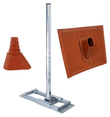 Produktbild von PremiumX DELUXE X90-60 Dachsparrenhalter 90cm Ø 60 mm Mast ALU-Ziegel Tülle Rot