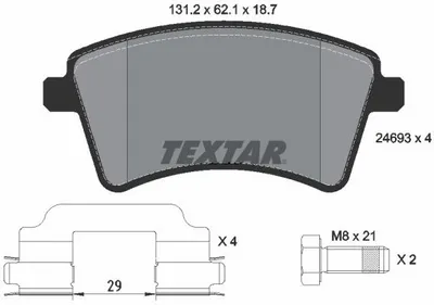 Immagine prodotto di Pastiglie freno anteriori Textar per Mercedes Citan Renault Kangoo + CDI dCi TCe 16V