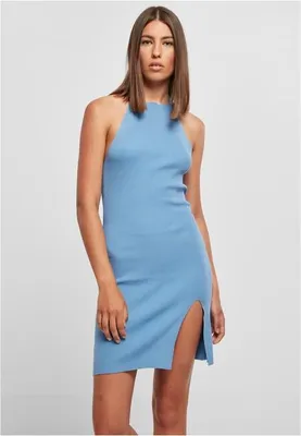 Obrázek produktu pro Dámské šaty Urban Classics Ladies Rib Knit Neckholder Dress horizonblue - 4XL