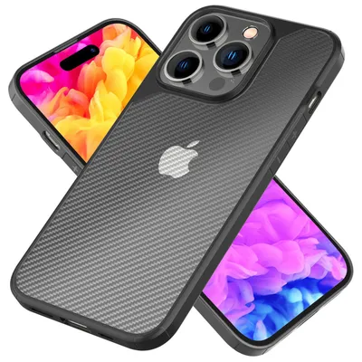 Zdjęcie produktu dla Etui na iPhone'a 14 Pro - Carbon Look Case Półprzezroczyste, matowe, półprzezroczyste
