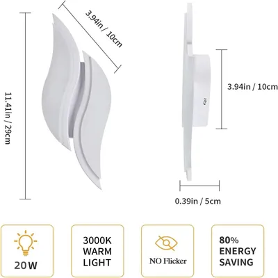 Obrázok produktu pre Moderné nástenné svietidlo - LED nástenná lampa R2804 - 16–20 W - Teplá biela 3000 K - Akryl - 220 V - Biela