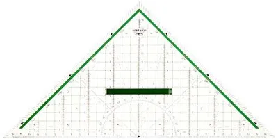Zdjęcie produktu dla Ekierka 32 cm przezroczysta zielona do szkoły zestaw geometrii