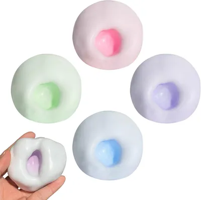 Imagen del producto de Pelotas antiestrés de arena, juego de 4 unidades, suaves y pegajosas, juguete para aliviar el estrés para las manos