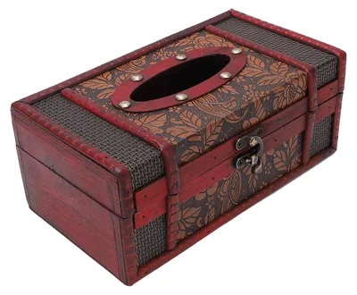 Image de Boîte à mouchoirs en bois, style vintage, durable, avec une texture classique. Support pour boîtes à mouchoirs, idéal pour la maison, le bureau ou l'hôtel
