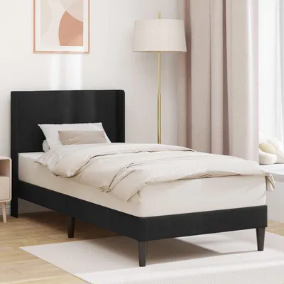 Obrázek produktu pro Maison Exclusive – postel s čelem, černá, 90 x 190 cm, samet