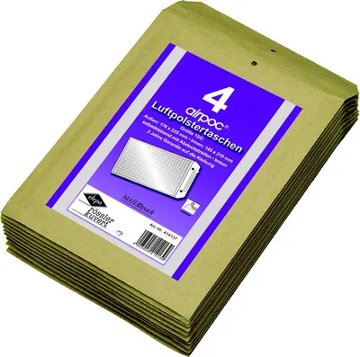 Produktbild von MAILmedia Luftpolster Versandtaschen Typ C13 braun 10 g 4 Versandtaschen