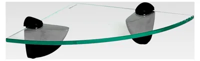 Produktbild von Schwebendes Eckregal aus Glas für das Badezimmer - 20 cm - Klar/Schwarz - Wandmontage für Küche, Schlafzimmer, Dusche und Dekoration