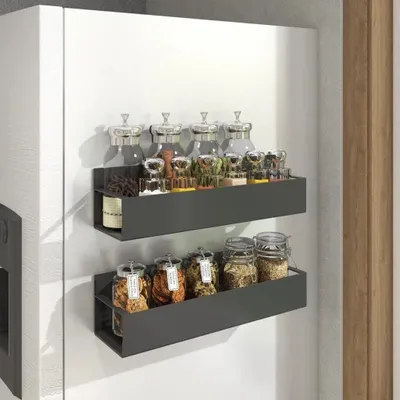 Produktbild von Magnetisches Gewürzregal 2 Pack Magnetregal Kühlschrank Regal für Kühlschrank Küchenorganisation und Lagerung