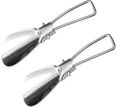 Image de Unyqoos® : Lot de 2 cornes à chaussures compactes et pliables en acier inoxydable – portables, idéales pour les voyages et l'usage quotidien, parfaites pour les baskets, les chaussures de sport et les chaussures de randonnée