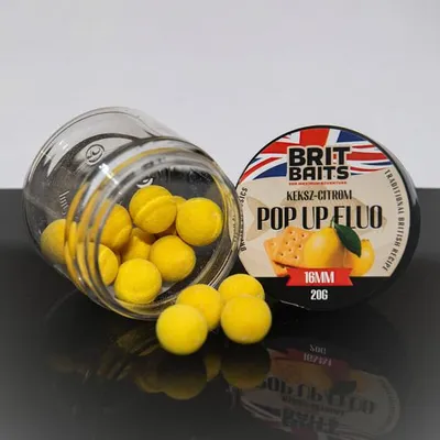 Image de BritBaits, appât flottant fluorescent, saveur Keksz-Citron, diamètre 16 mm
