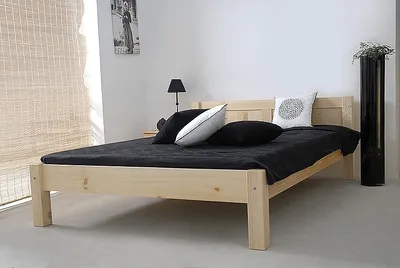Produktbild von Einzelbett / Gästebett Kiefer Vollholz massiv natur A1, inkl. Lattenrost - Abmessung 140 x 200 cm