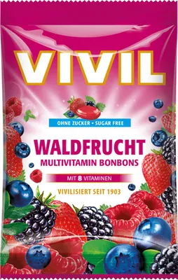 Produktbild von Vivil Waldfrucht Multivitaminbonbons mit 8 Vitaminen zuckerfrei 88g