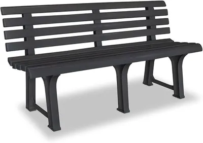 Produktbild von Gartenbank Holzbank Sitzbank Gartenbankpark für 2-3 Sitzer,Balkonbank Parkbank Flurbank Terrassenbank für Terrasse,Balkon,Garten 145,5 cm Kunststoff Anthrazit
