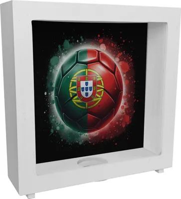 Produktbild von Fußball Portugal Flagge Rahmen Spardose aus Holz