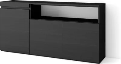 Produktbild von Sideboard, Highboard, 150x35x75cm, 3 Türen, Wohnzimmer, Küche, Schwarz