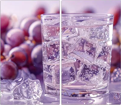 Produktbild von Spritzschutz Herdabdeckplatte Schneidebrett aus Glas Traubeneisgetränk 2-Teilig (60x52cm)