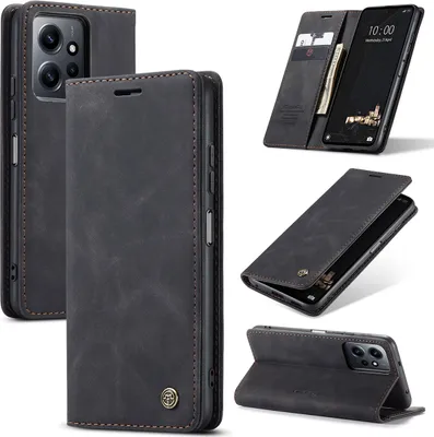 Obrázek produktu pro Redmi Note 12 4G Pouzdro, RetroPolyuretanKožené Pouzdro s Funkcí Stojánku pro Xiaomi Redmi Note 12 4G černé