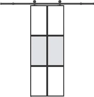 Produktbild von Schiebetür mit Beschlag 76x205 cm Hartglas & Aluminium