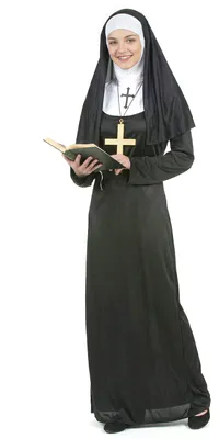 Immagine prodotto di Costume da suora con cuffia in bianco e nero - Taglia unica (40)
