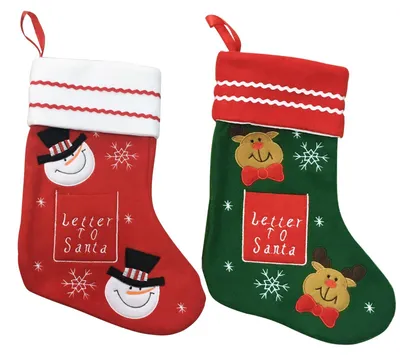 Weihnachtsstrümpfe (2er-Set) – Schneemann & Rentier, Kamin-Deko