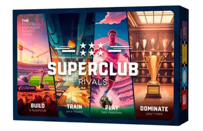 Produktbild von Superclub Rivals Fussball Manager Brettspiel für 2 Spieler Kickstarter Edition inkl Diamond Cards Strategiespiel Kartenspiel