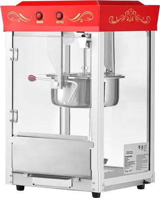 Image de Machine à pop-corn de comptoir Popcorn Popper Maker 800 W 0,2 kg Bouilloire rouge