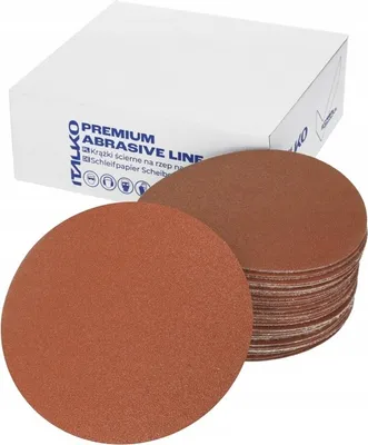 Produktbild von ITALKO Keramik Schleifscheibe P80 – 125mm ohne Löcher Klett Schleifpapier für Metall, Holz, Lack – Set mit 50 Stück