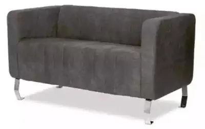 Produktbild von Schwarzer Zweisitzer Arbeitszimmermöbel Graue Luxus Couch Textilmöbel