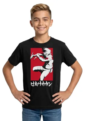 Produktbild von Spreadshirt Naruto Shippuden Cooles Kakashi-Design Teenager T-Shirt, 134/146 (9-11 Jahre), Schwarz