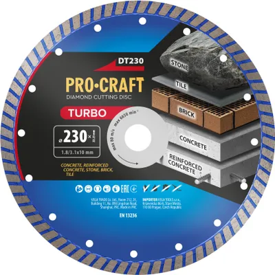 Obrázek produktu pro Diamantový řezný kotouč Turbo Procraft DT230