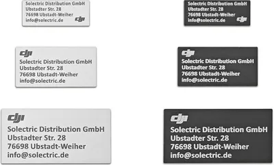 Produktbild von CYTRONIX - DJI Drohnenkennzeichen, Farbe:Schwarz