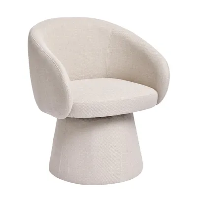 Produktbild von Duhome Sessel Wohnzimmer Beige Drehstuhl aus Leinen Loungesessel Design Modern Polsterstuhl für Schlafzimmer Esszimmer Büro