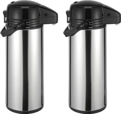 Produktbild von 2er Set Thermoskanne Kaffeekanne Edelstahl 1,9 Liter Isolierkanne Teekanne Thermo Kaffee Tee Kanne Airpot Pumpkanne Getränkespender
