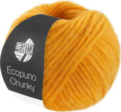 Immagine prodotto di Lana Grossa ECOPUNO CHUNKY 50 g filato di rete di cotone voluminoso struttura 70 m colore 136 - giallo