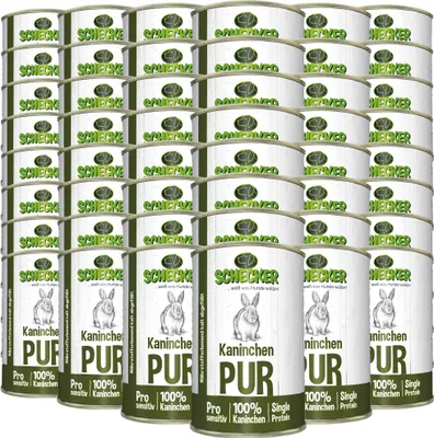 Produktbild von 48x410g  - Schecker - Kaninchen PUR - Nassfutter für Hunde - getreidefreies Hundefutter