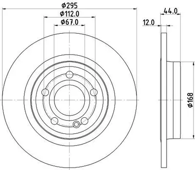 Produktbild von 2x HELLA 8DD 355 133-351 Bremsscheibe Hinterachse