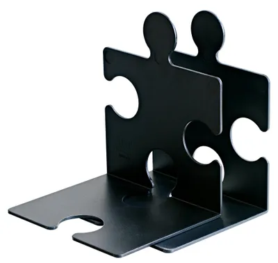 Productafbeelding van HAN Boekensteunen PUZZLE, set van 2, zwart