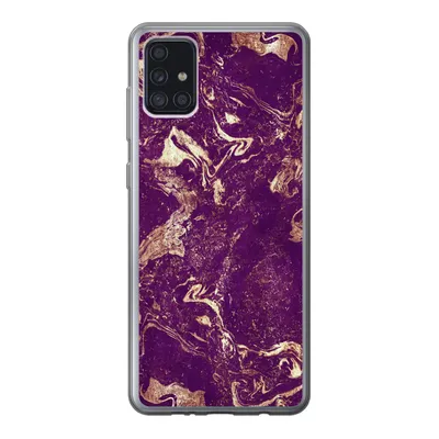 Produktbild von MuchoWow® Handyhülle Schutzhülle Hülle für Samsung Galaxy A52 5G Naturstein - Kalkstein - Gold Silikon Softcase Handy Hülle - Umschlag