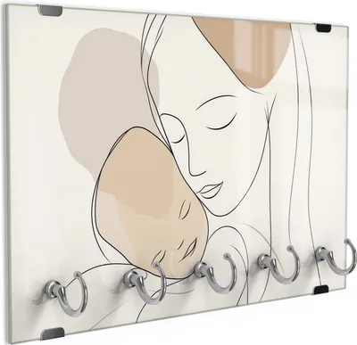 Produktbild von DEQORI Schlüsselbrett Glas 30x20 cm 'Urvertrauen' Schlüssel Halter Board Haken