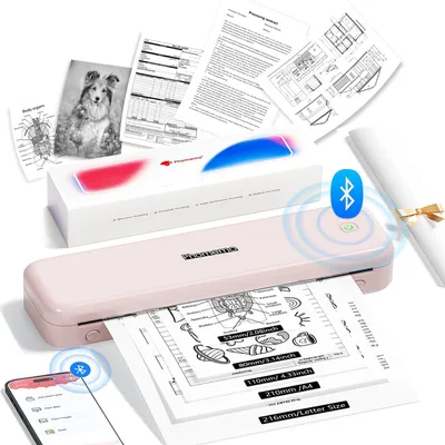 Produktbild von M834 Mobiler Drucker A4 für Unterwegs,A4 Unterstützt Thermopapier für Büro, Schule, Zuhause,Auf Reisen und Unterwegs,Tragbare Drucker Android und iOS