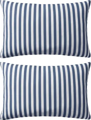 Productafbeelding van Buitenkussens 60x40 cm gestreept marineblauw 2 st