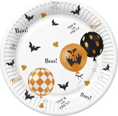 Produktbild von HALLOWEEN Pappteller Luftballons 18cm 8St.