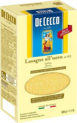 Produktbild von De Cecco Lasagne all'uovo Nr.112  1x500g